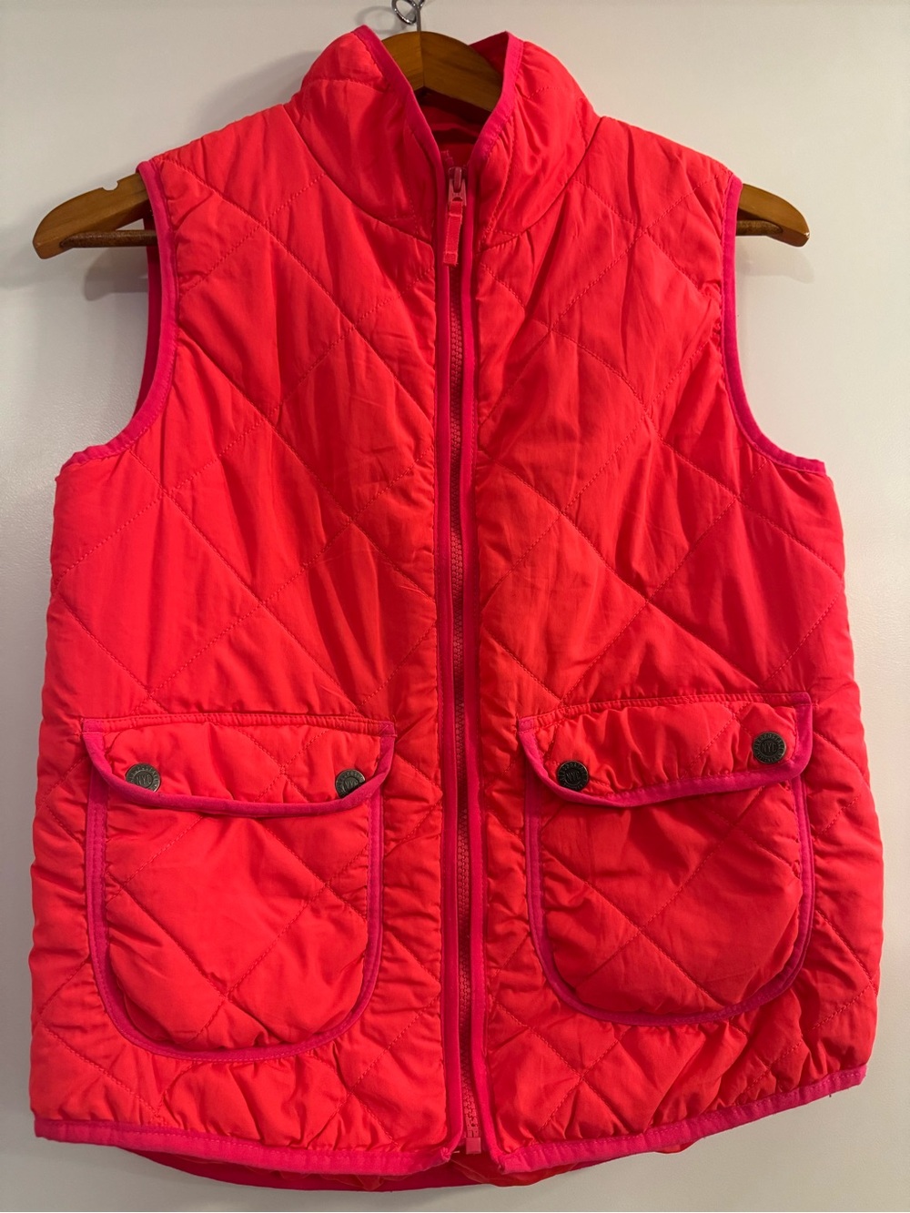Aeropostale Quilted Neon Pink Sleeveless Vest size M